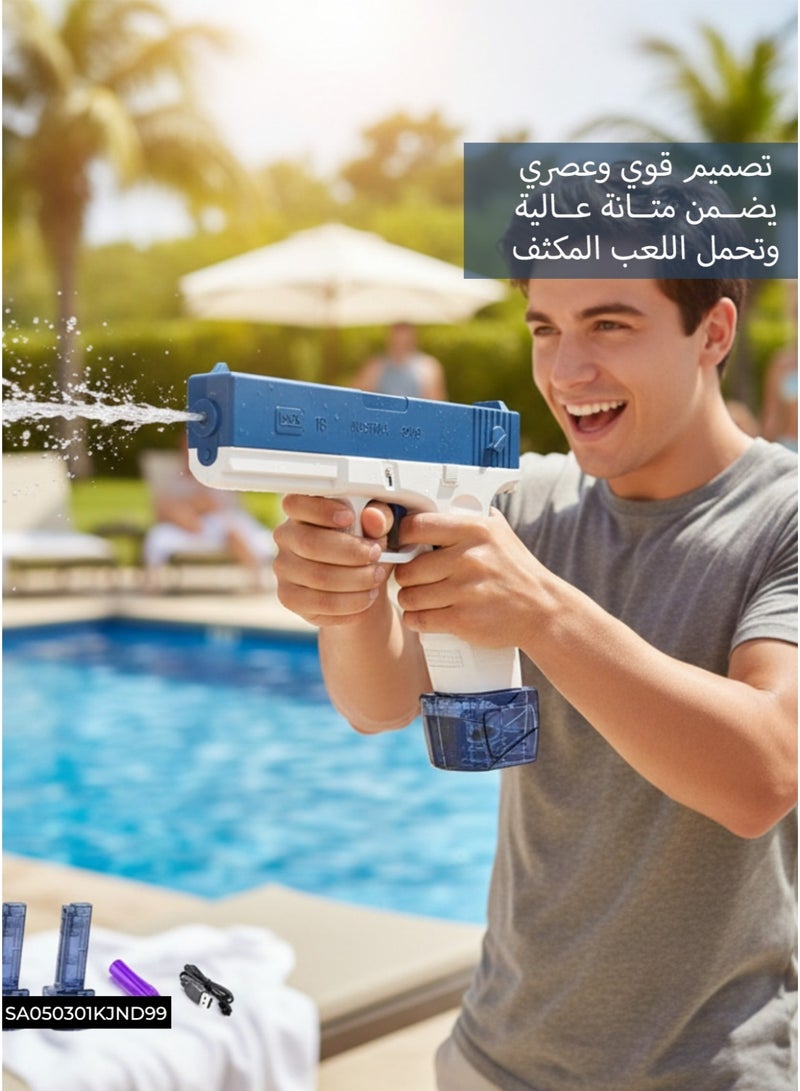 لعبة مسدس ماء قوي للأطفال والكبار مسدس مائي بنفاثات قوية مدى بعيد متعة اللعب في الصيف والشتاء خامات آمنة وعالية الجودة - Image 4
